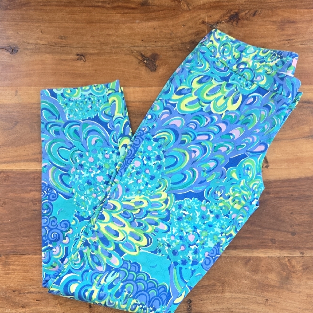 Lilly Pulitzer Blue and Green Straight Leg Pants